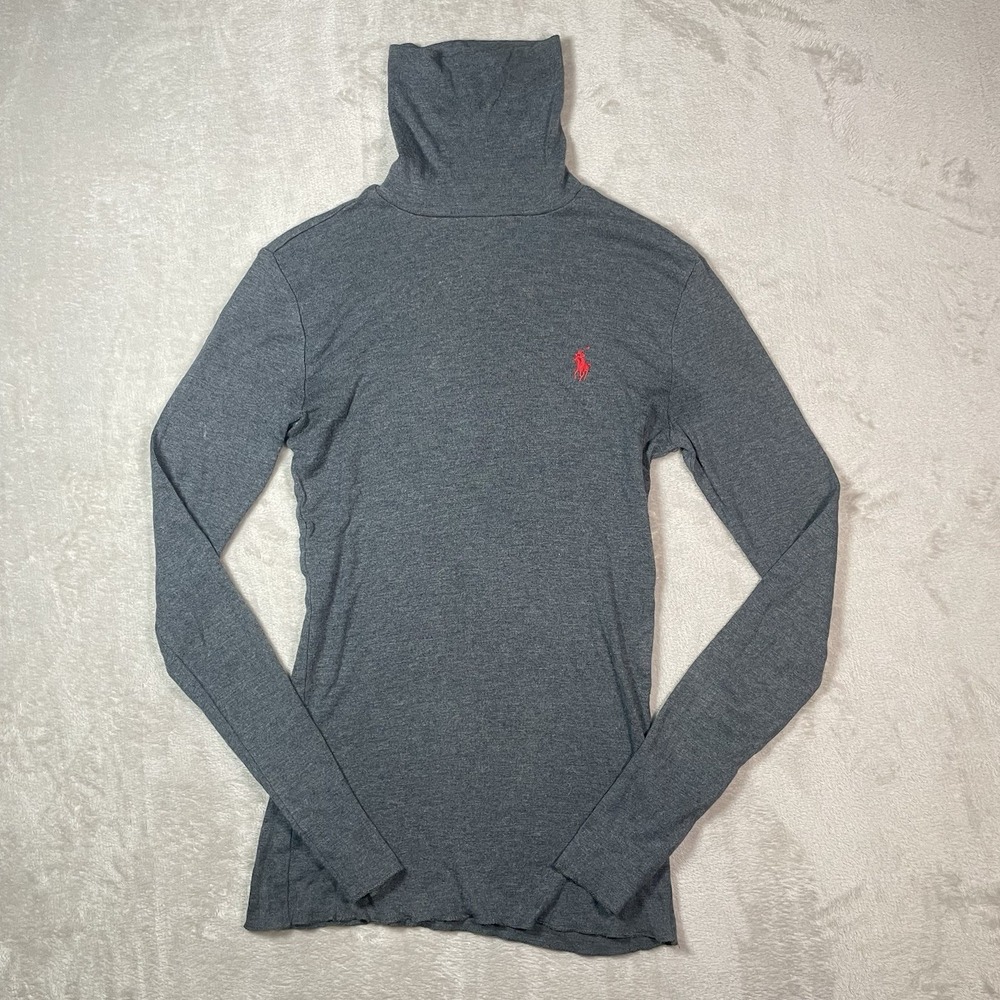 Polo Ralph Lauren Sport Long Sleeve Top Womens S Pima Cotton Blend Shirt Grey